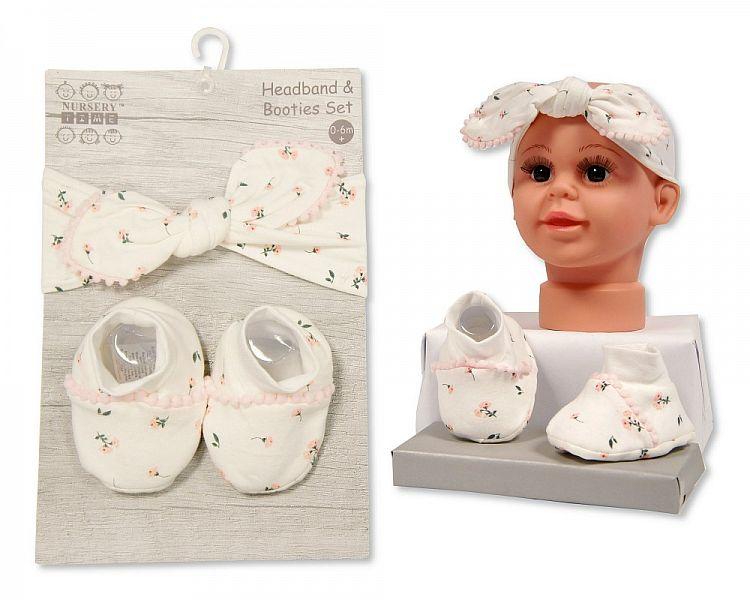 Baby Headband and Booties Set (One Size 0-6m) GP-25-1023 - Kidswholesale.co.uk