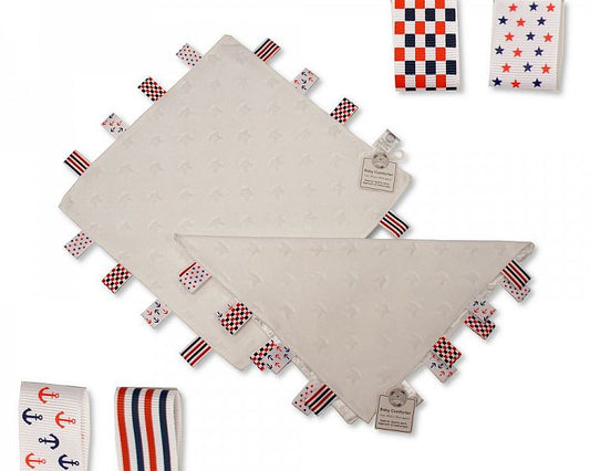 Boys Star Embossed Baby Comforter with Tags - White - (Gp-25-1024WB)