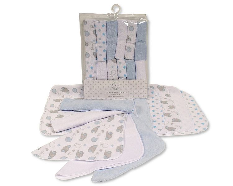 Baby 12 Pieces Wash Cloth Pack - Sky (PK6) Gp-25-1057S