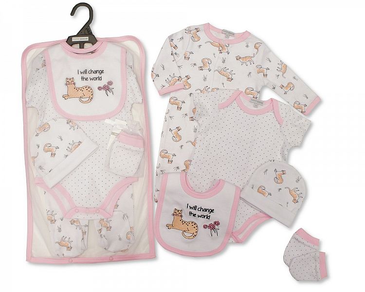 Baby Girls 5 pcs Gift Set - I Will Change the World (NB To 6 Months) (Pack Of 6) Gp-25-1066