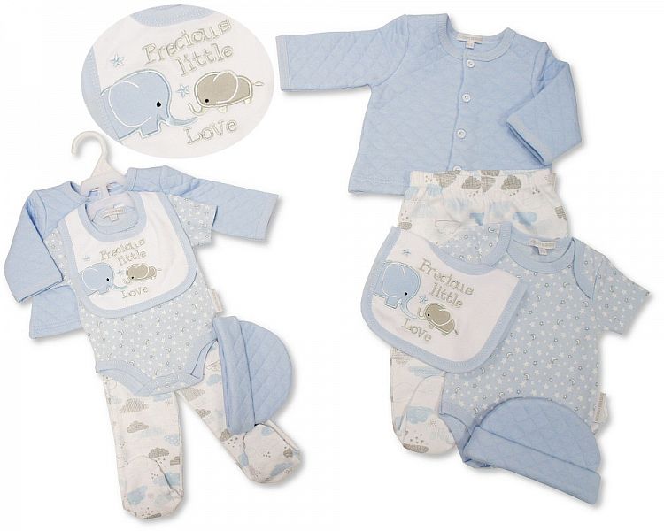 Baby Boys Quilted 5 pcs Gift Set - Precious Little Love-Gp-25-1085
