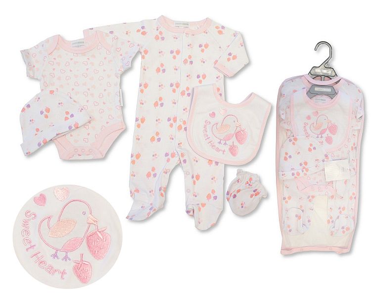 Baby Girls 5 pcs Layette Set - Sweet Heart (NB to 6 Months) (PK6) Gp-25-1135