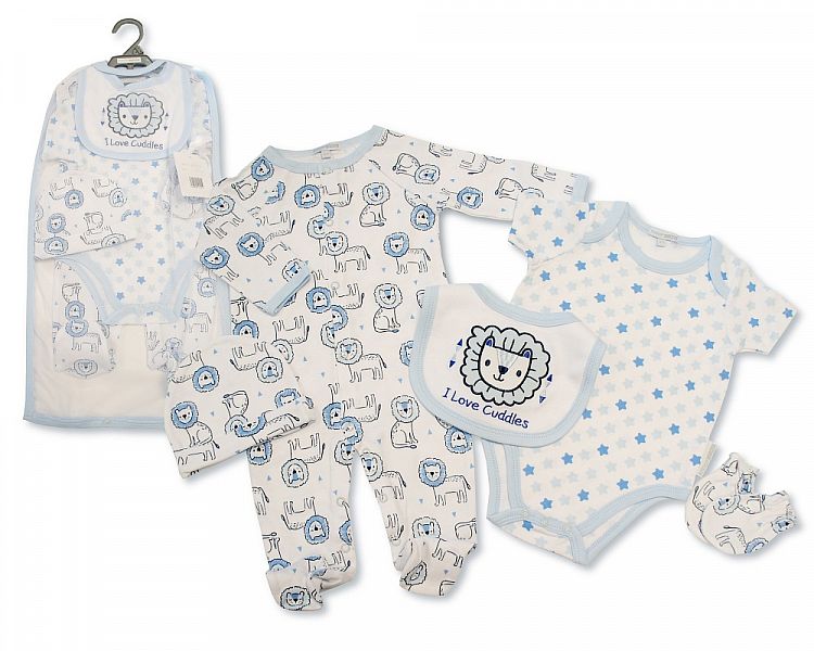 Baby Boys 5 Pieces Gift Set - I Love Cuddles (NB to 6 Months) (PK6) Gp-25-1155