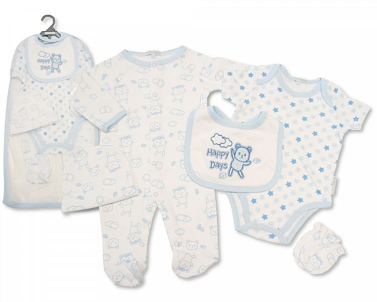Baby Boys 5 Pieces Gift Set - Happy Days (NB to 6 Months) (PK6) Gp-25-1160