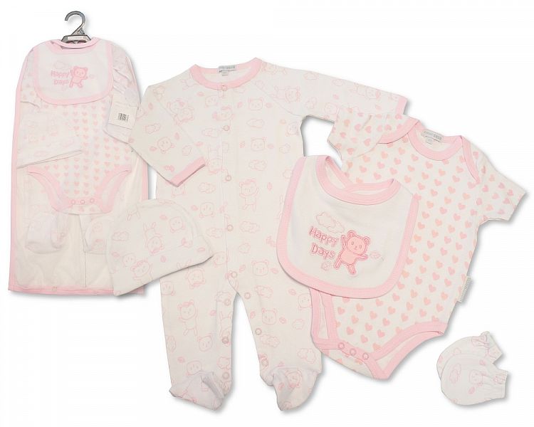 Baby Girls 5 Pieces Gift Set - Happy Days (NB to 6 Months) (PK6) Gp-25-1166