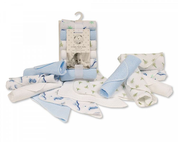 Baby Boy Wash Cloths - 12 Pack - Gp-25-1203