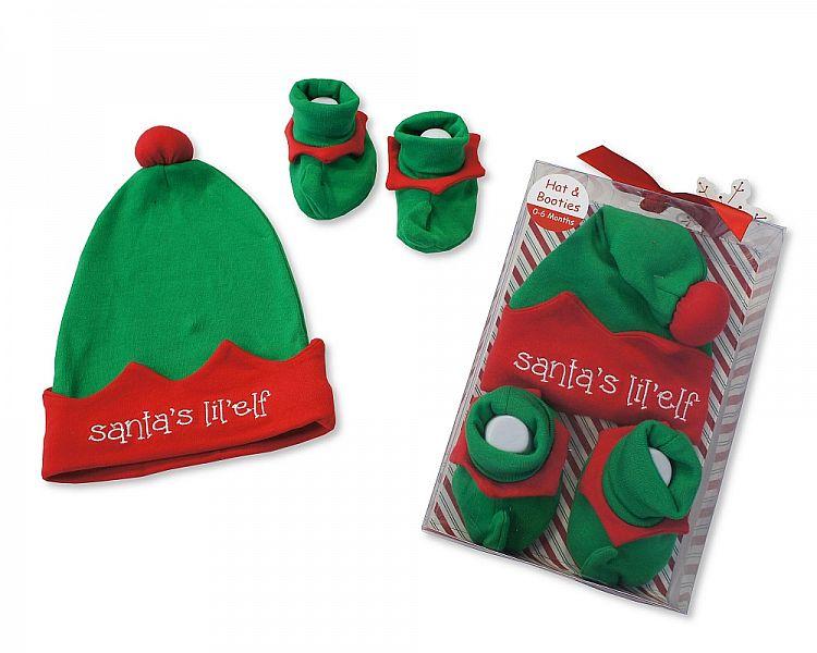 Baby Hat and Booties Christmas Gift Set - Elf - Kidswholesale.co.uk