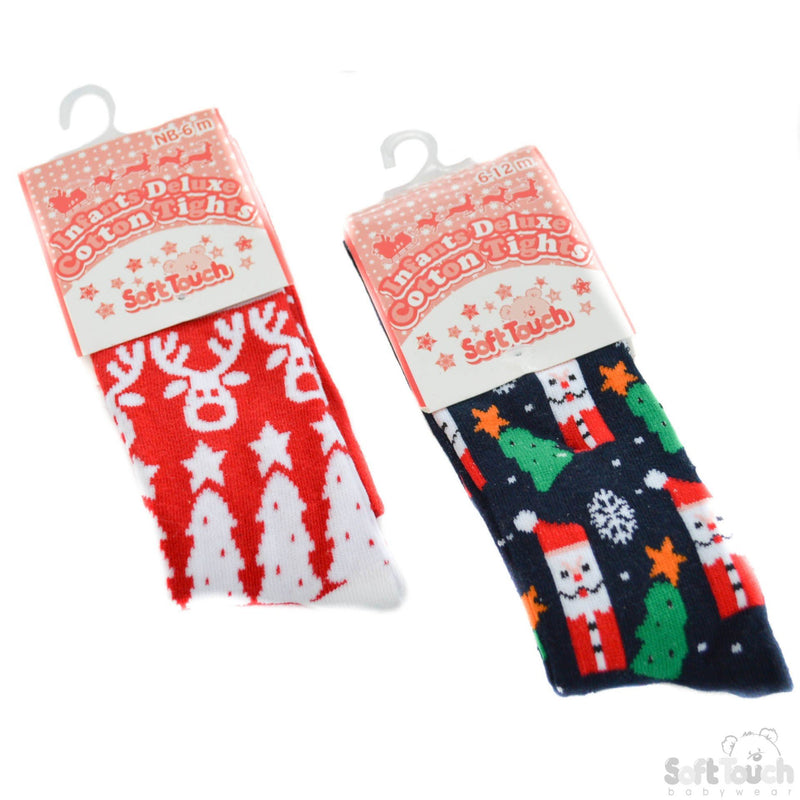 Printed Christmas Tights - NB-12 Months - GT34-X - Kidswholesale.co.uk