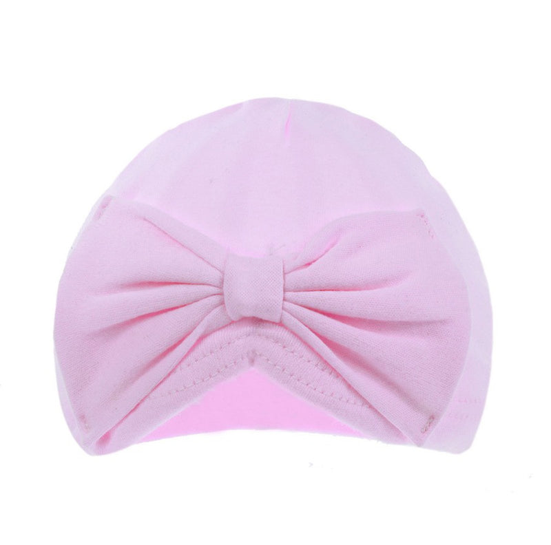Pink Turban Hat W/Bow: (0-6 Months) H15-P - Kidswholesale.co.uk