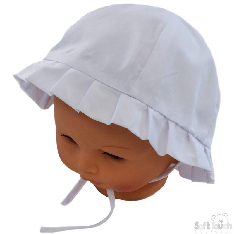 White Plain Cloche Hat (0-24 Months) H20-W - Kidswholesale.co.uk
