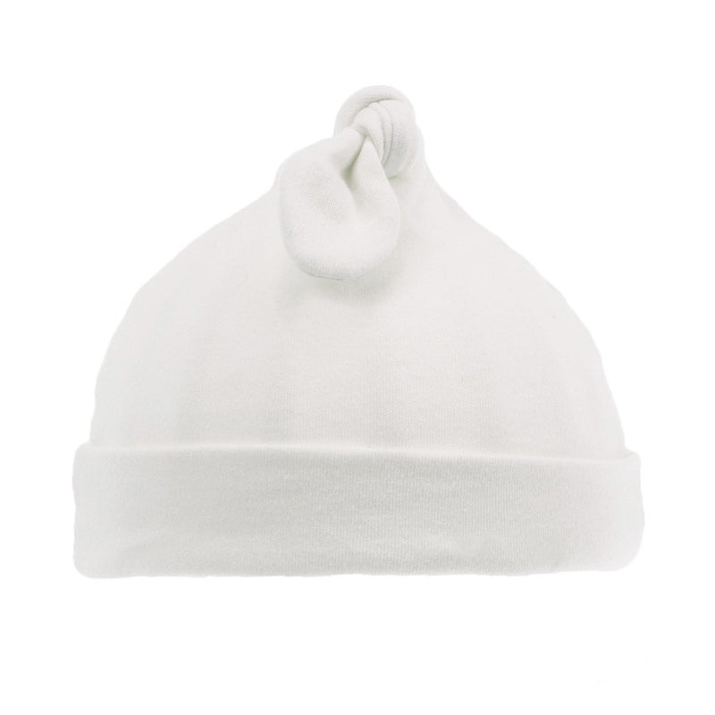 White 'KNOT' Hat: (0-6 Months) H23-W - Kidswholesale.co.uk