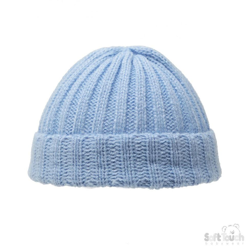 NEWBORN BLUE RIBBED HAT: H700-B-NB - Kidswholesale.co.uk