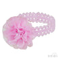 PINK LACE HEADBAND W/SPOTTY ORGANZA FLOWER HB94-P - Kidswholesale.co.uk
