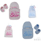 Velcro Bib, Hat & Bootee Set - Little Star: HBB256 - Kidswholesale.co.uk