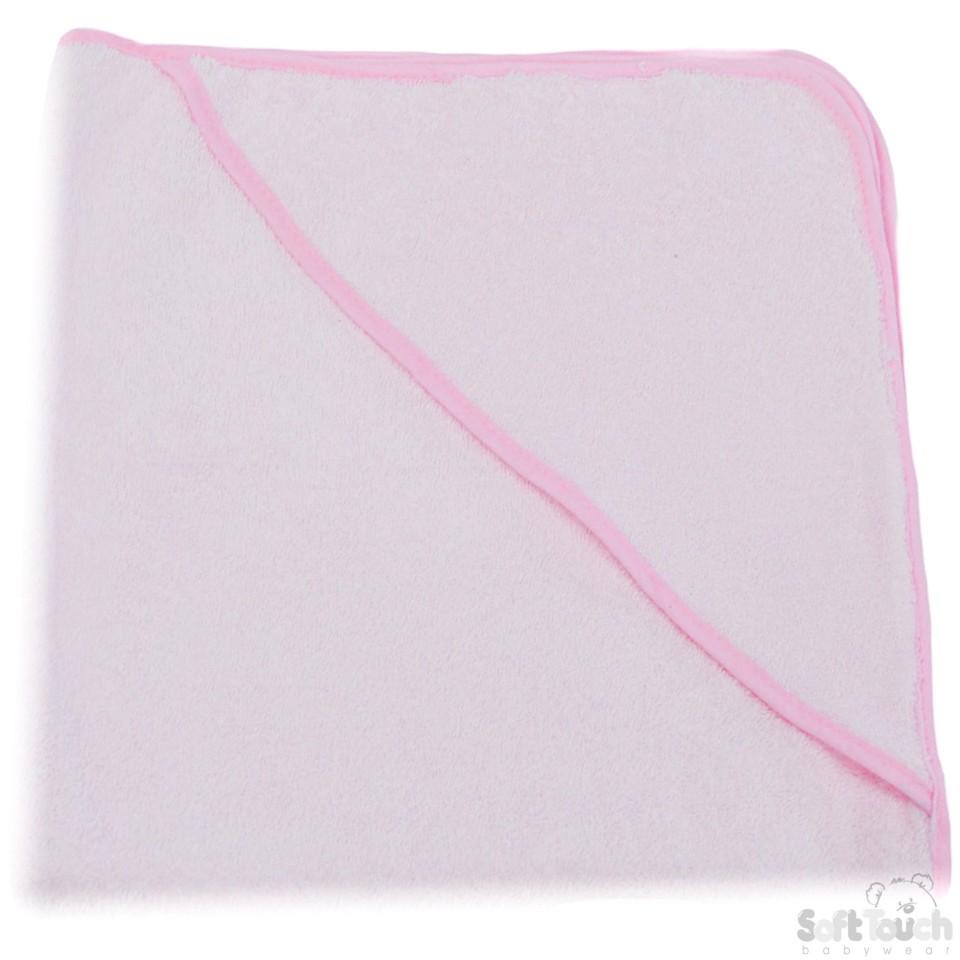 Plain Pink Hooded Robe: HT10-P - Kidswholesale.co.uk
