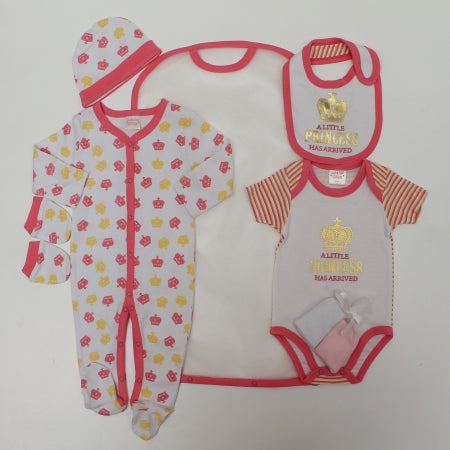 Girls 7Pc Mesh Bag Gift Set-"Little Princess Has Arrived" (0-6 Months) 45JTC8893