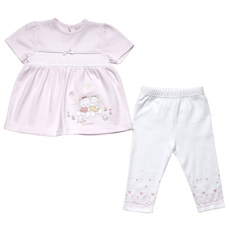2 Piece Girls Cotton Dress & Legging Set "Teddies" (6-24 Months)-40JTC8459