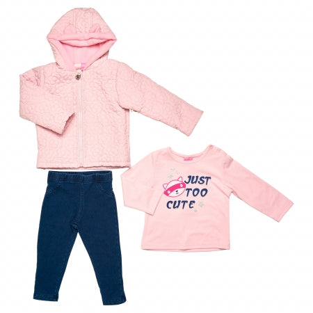 Girls 3pc Microfibre Tracksuit Set - Just Too Cute (PK6) (0-6m) 04JTC9285