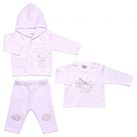 3pc Unisex Quilted Tracksuit Set - Make A Wish (PK6) (NB-3m) 40JTC9827