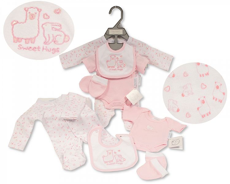 Premature Baby Girls 4 pcs Set - Sweet Hugs (3-5 to 5-8Lbs) (PK6) Pb-20-373p