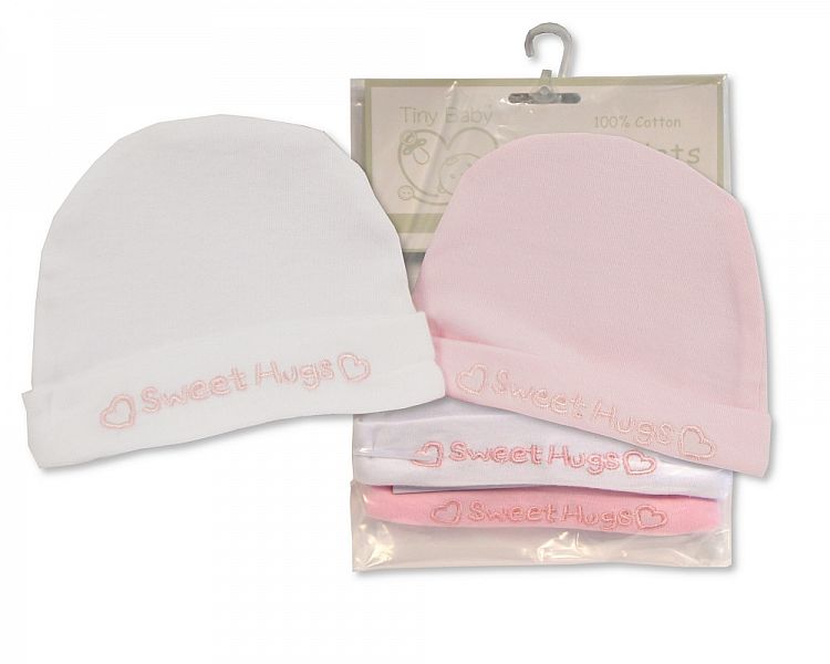 Premature Baby Girls Hats 2-Pack - Sweet Hugs (PK6) Pb-20-375p
