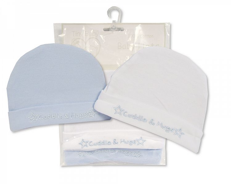 Premature Baby Boys Hats 2-Pack - Cuddle & Hugs (PK6) Pb-20-375s