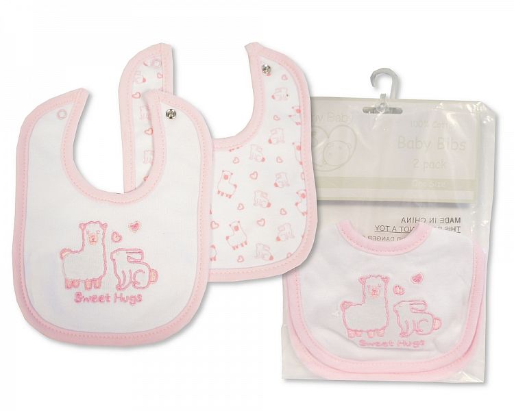 Premature Baby Girls Bibs 2-Pack - Sweet Hugs (Pk6) Pb-20-376p