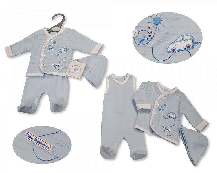 Premature Baby Boys 2 pcs Set with Hat - Day Dreamer(3-5 to 5-8Lbs) Pb-20-532 - Kidswholesale.co.uk