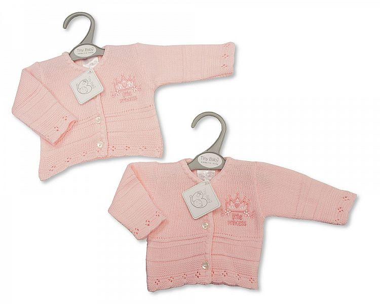 Baby Girls Premature Knitted Cardigan - Little Princess -  Pb-20-905 - Kidswholesale.co.uk