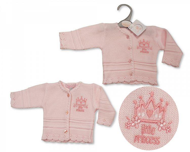 Premature Baby Girls Knitted Cardigan - Little Princess (PB 20-921) - Kidswholesale.co.uk
