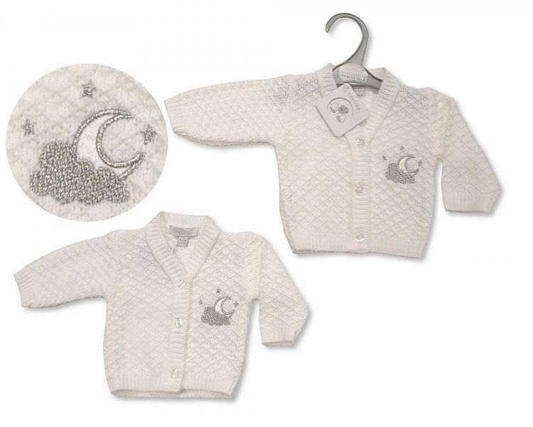 Premature Baby Knitted Cardigan - Moon and Stars-Pb-20-931