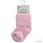 Plain Pink Turnover Socks (Newborn) S03-P-NB - Kidswholesale.co.uk