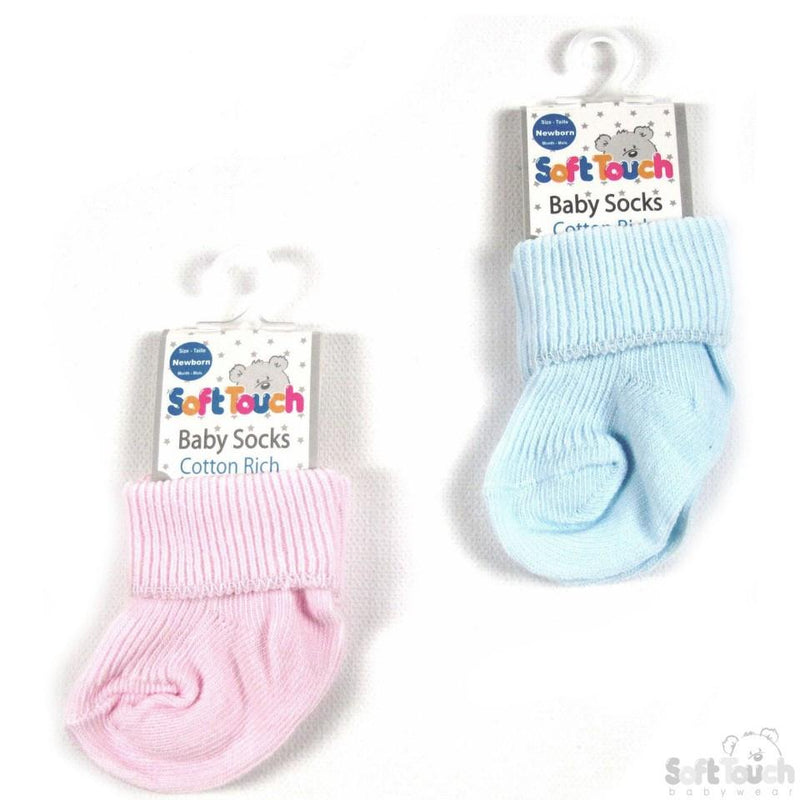 Plain Turnover Socks: S03-PB-NB - Kidswholesale.co.uk