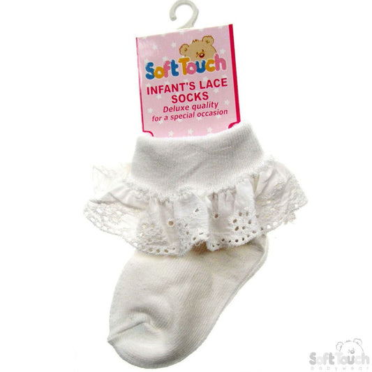 INFANTS COTTON LACE SOCKS (Cream)(s23-C)
