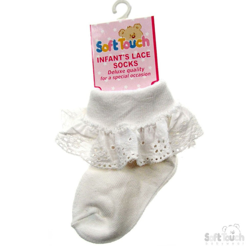 INFANTS COTTON LACE SOCKS (Cream)(s23-C)