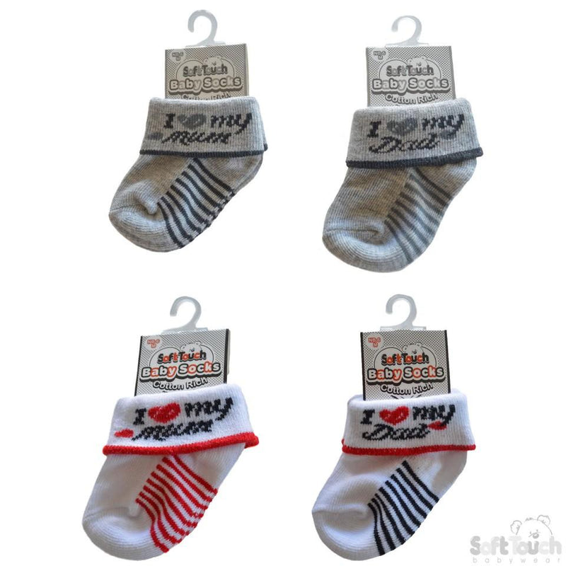 I Love My Mum/Dad Baby Socks: S288 - Kidswholesale.co.uk