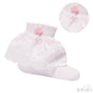 WHITE ANKLE SOCKS W/LACE & ROSE (0-24 Months) S322-P - Kidswholesale.co.uk