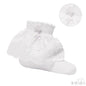 WHITE ANKLE SOCKS W/ LACE & ROSE (0-24 Months) S322-W - Kidswholesale.co.uk