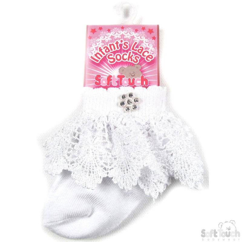 Infants Lace Socks with Embellishments S33-W