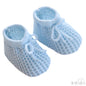 Blue Acrylic Baby Bootees S401-B - Kidswholesale.co.uk