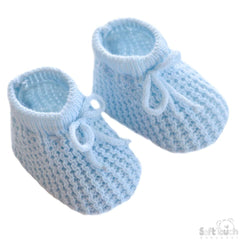 Blue Acrylic Baby Bootees (PK12) S401-B