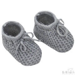 Grey Acrylic Baby Bootees (PK12) S401-G