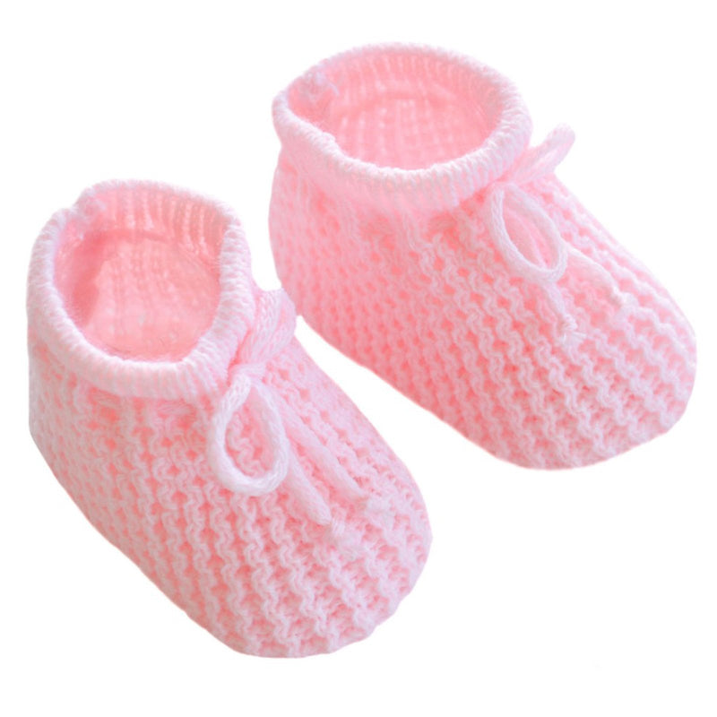 Pink Acrylic Baby Bootees S401-P - Kidswholesale.co.uk