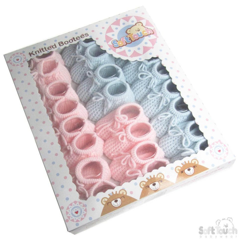 Acrylic Baby Bootees (S401-PB) - Kidswholesale.co.uk