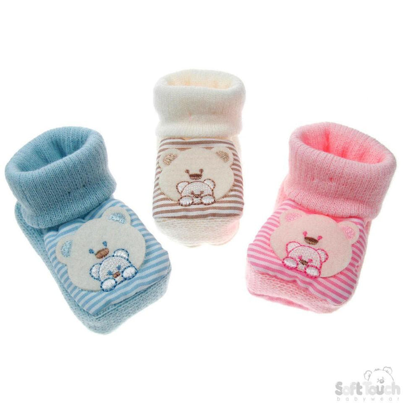 Acrylic Turnover Baby Bootees: S418 - Kidswholesale.co.uk