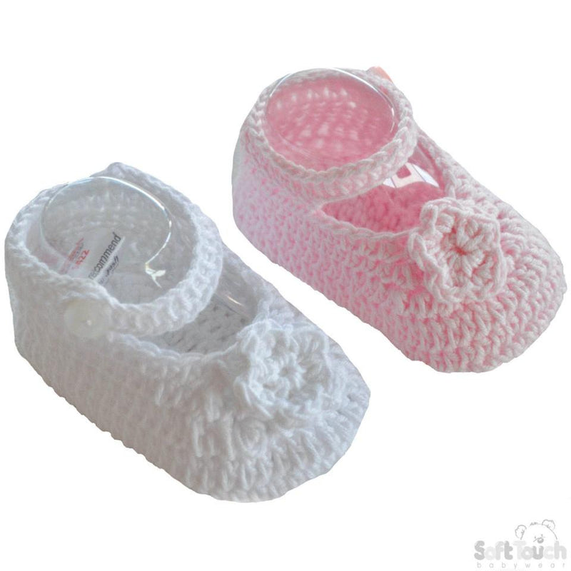 Floral Cotton Bootees S422 - Kidswholesale.co.uk