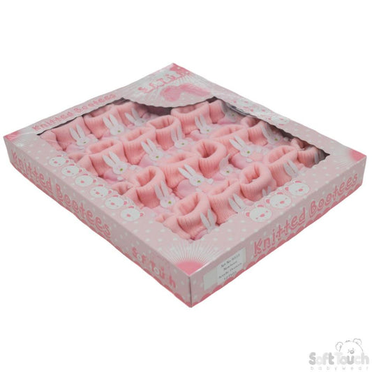 Acrylic Turnover Baby Bootees - Bunny : S423 - Kidswholesale.co.uk