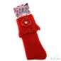 RIBBED KNEE LENGTH SOCKS W/SATIN FLOWER & DIAMONTE: S48-R - Kidswholesale.co.uk