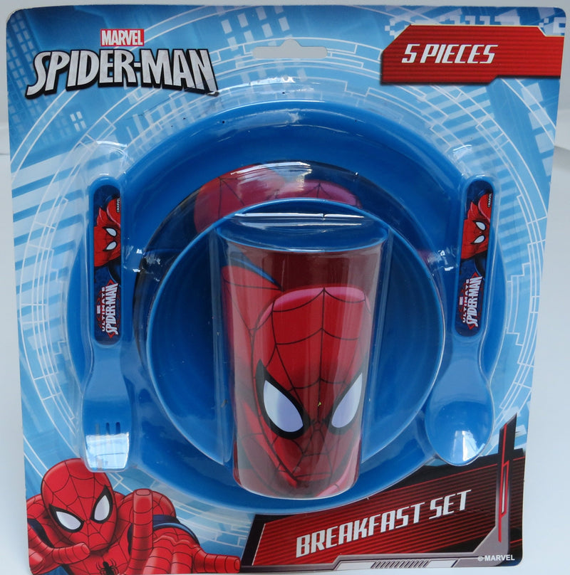 Spiderman Breakfast/Lunch 5 Pcs Set (4620BL-6162) - Kidswholesale.co.uk