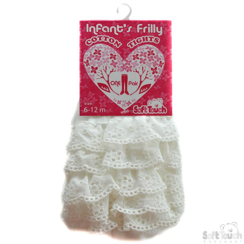Cream Frilly Tights (0-24 Months) T24-C - Kidswholesale.co.uk